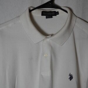 US Polo‎ Assn Performance Pique Polo Shirt White 2XL Embroidered Logo Mens